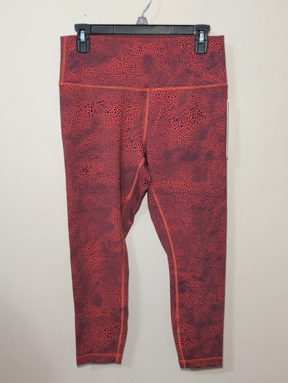 Lululemon Wunder Train HR Tight 25" Crackle Glaze Vintage Orange Women's Size 12